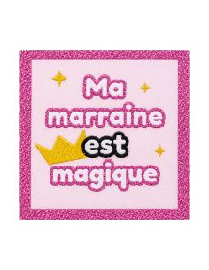 Étiquette tissée à coudre - Ma marraine est magique