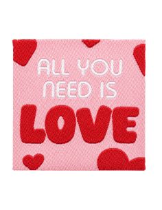 Étiquette tissée à coudre - All you need is love