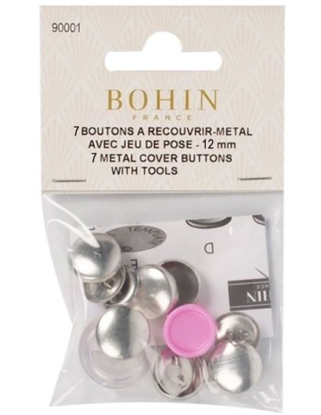 Boite de 7 boutons à recouvrir avec outil de pose Bohin - 12 mm