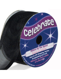 Ruban organza Celebrate noir - 25 mm x 4 m
