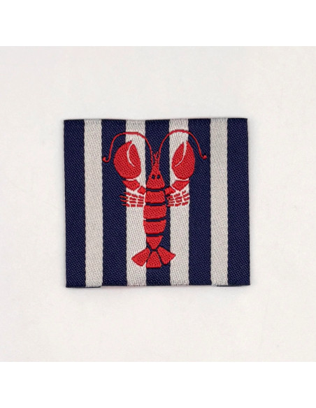 Lot de 5 étiquettes tissées à coudre Homard