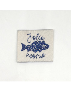 Lot de 5 étiquettes tissées à coudre Jolie Morue 2