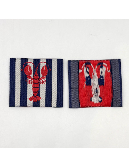 Lot de 5 étiquettes tissées à coudre Homard
