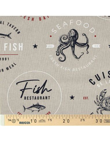 Toile de coton canvas premium - Seafood