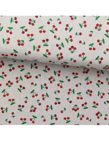 Toile de coton canvas premium - Cerises