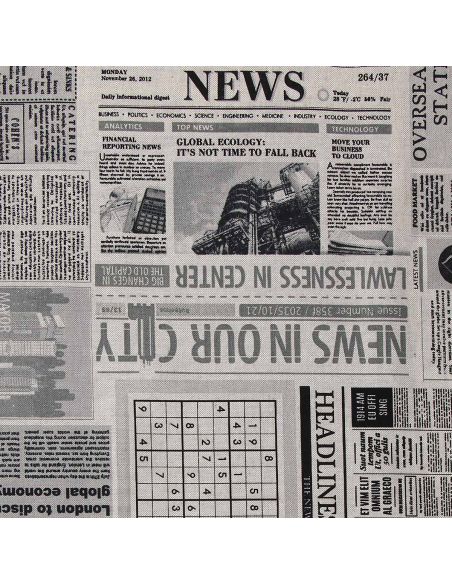 Toile de coton canvas premium - Newspaper