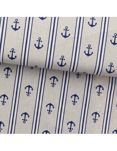 Toile de coton canvas premium - Ligne maritime
