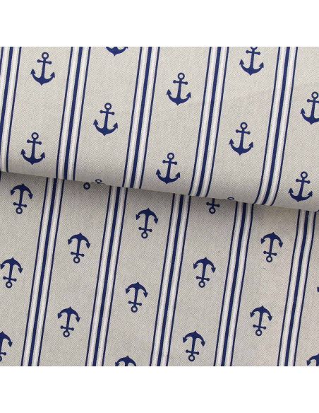 Toile de coton canvas premium - Ligne maritime