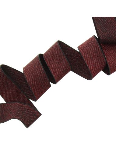 Élastique lurex 38 mm - Rouge