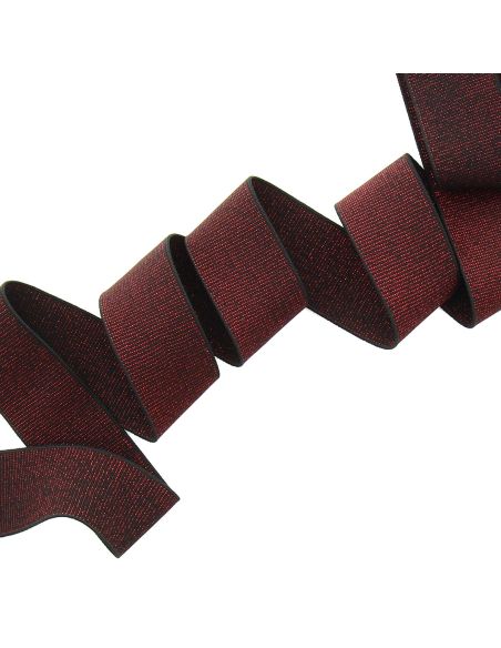 Élastique lurex 38 mm - Rouge