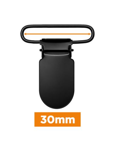 Pince bretelle noire - 30 mm