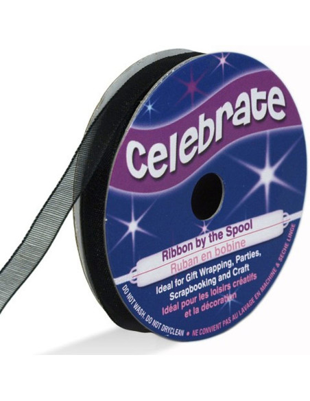 Ruban organza Celebrate noir - 6 mm x 8 m
