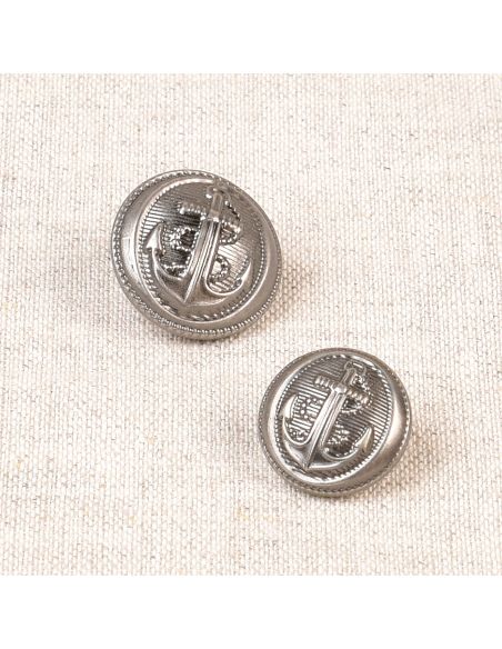 Bouton à queue Ancre - Argent vieilli