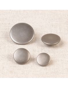 Bouton plat à queue - Argent vieilli