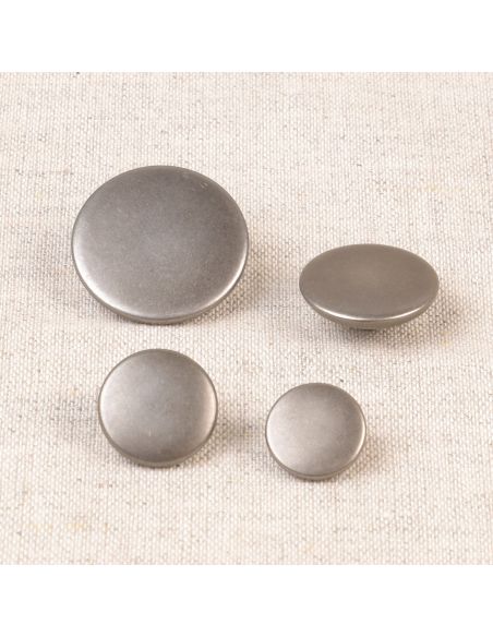 Bouton plat à queue - Argent vieilli