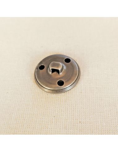 Bouton plat à queue - Argent vieilli