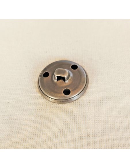 Bouton plat à queue - Argent vieilli