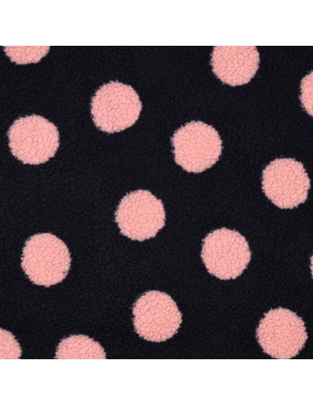 Tissu fourrure Teddy - Gros pois rose