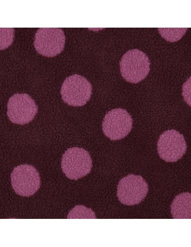 Tissu fourrure Teddy - Gros pois fuchsia