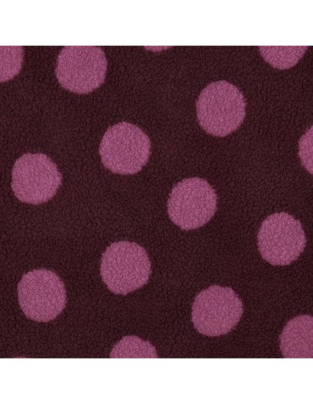 Tissu fourrure Teddy - Gros pois fuchsia