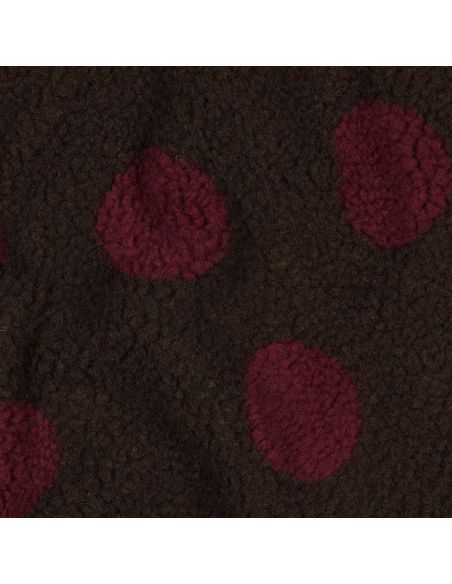 Tissu fourrure Teddy - Gros pois burgundy