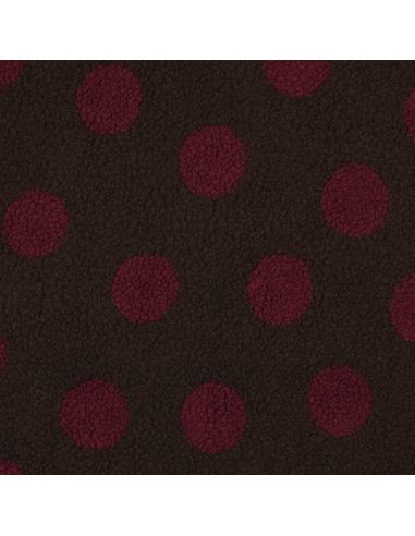Tissu fourrure Teddy - Gros pois burgundy