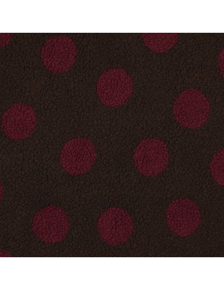 Tissu fourrure Teddy - Gros pois burgundy