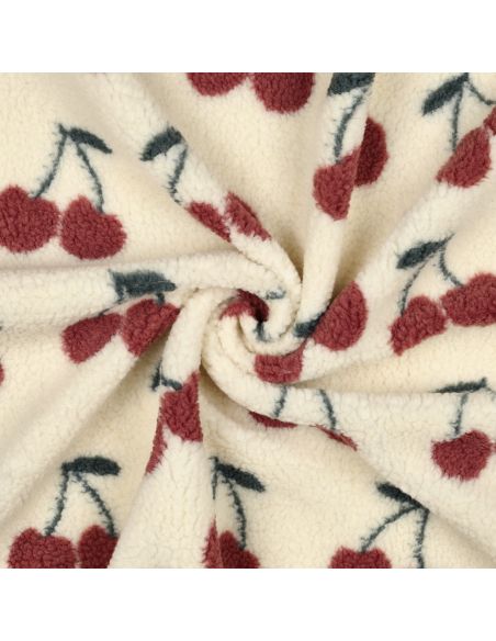 Tissu fourrure Teddy - Cerise rouge
