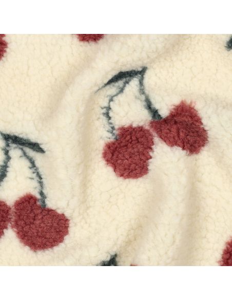 Tissu fourrure Teddy - Cerise rouge