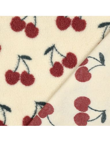 Tissu fourrure Teddy - Cerise rouge