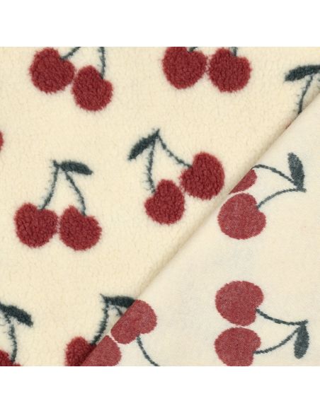 Tissu fourrure Teddy - Cerise rouge