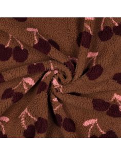 Tissu fourrure Teddy - Cerise bordeaux