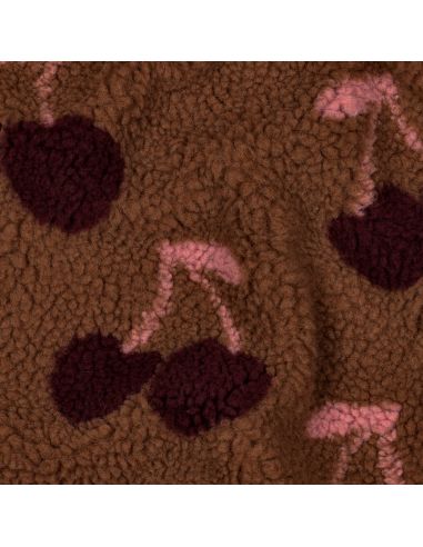 Tissu fourrure Teddy - Cerise bordeaux