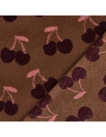 Tissu fourrure Teddy - Cerise bordeaux