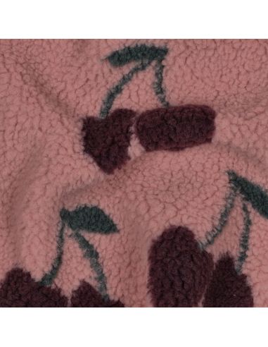 Tissu fourrure Teddy - Cerise rouge foncé