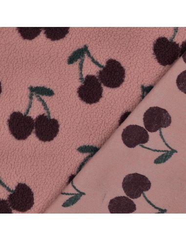 Tissu fourrure Teddy - Cerise rouge foncé