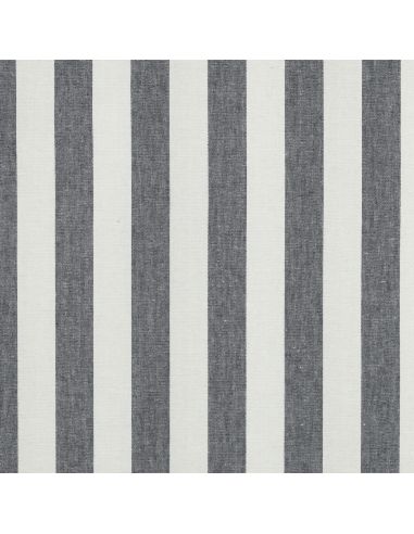 Tissus coton rayé fil teint - Bleu marine