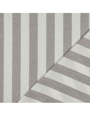 Tissus coton rayé fil teint - Beige