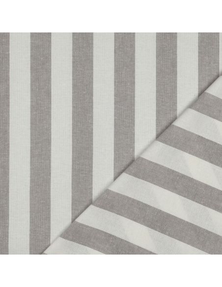 Tissus coton rayé fil teint - Beige