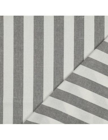 Tissus coton rayé fil teint - Gris