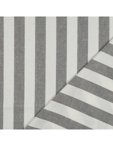 Tissus coton rayé fil teint - Gris