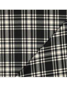Tissus tartan écossais - Noir et écru