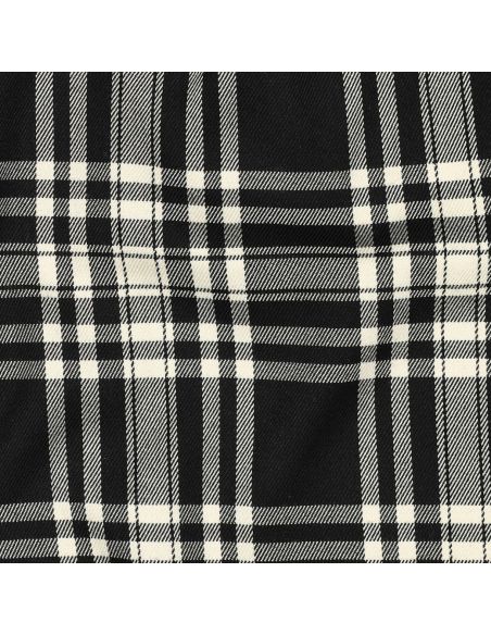 Tissus tartan écossais - Noir et écru