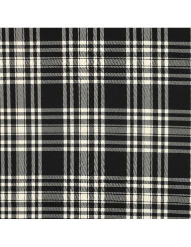 Tissus tartan écossais - Noir et écru