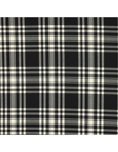 Tissus tartan écossais - Noir et écru