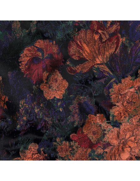 Tissu jacquard - Fleurs d'automnes