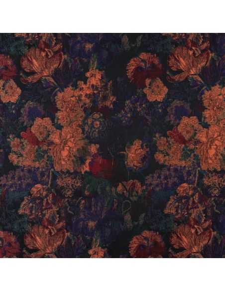 Tissu jacquard - Fleurs d'automnes