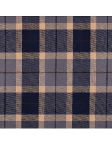 Tissus tartan écossais - Bleu marine et camel