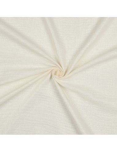 Tissu double gaze de coton irisé - Écru