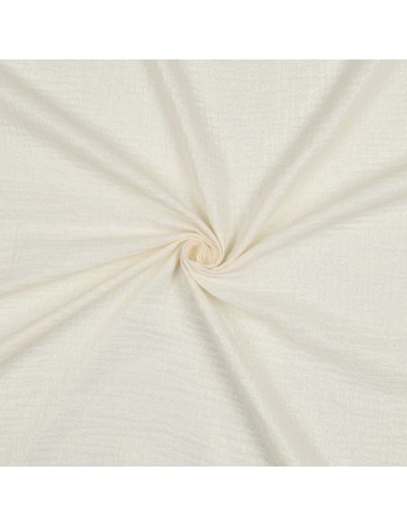 Tissu double gaze de coton irisé - Écru